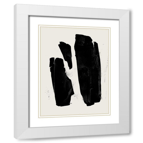 Triple Block Print II White Modern Wood Framed Art Print with Double Matting by Green, Jacob