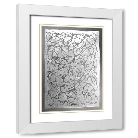 Graffiti in Silver  I White Modern Wood Framed Art Print with Double Matting by Lam, Vanna