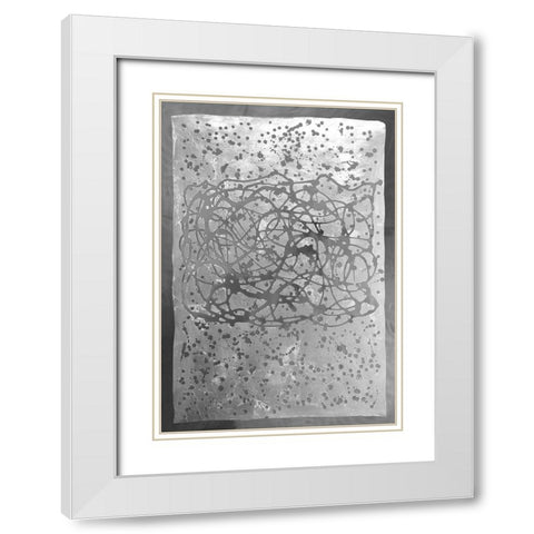Graffiti in Silver  II White Modern Wood Framed Art Print with Double Matting by Lam, Vanna