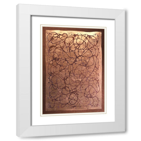 Graffiti in Copper I White Modern Wood Framed Art Print with Double Matting by Lam, Vanna