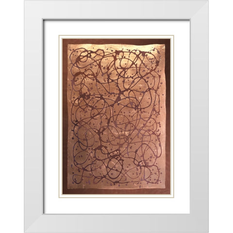 Graffiti in Copper I White Modern Wood Framed Art Print with Double Matting by Lam, Vanna