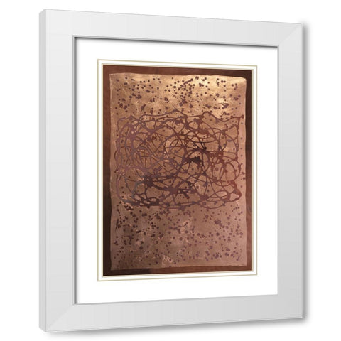 Graffiti in Copper II White Modern Wood Framed Art Print with Double Matting by Lam, Vanna