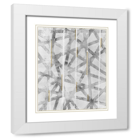 Stippled I White Modern Wood Framed Art Print with Double Matting by Lam, Vanna