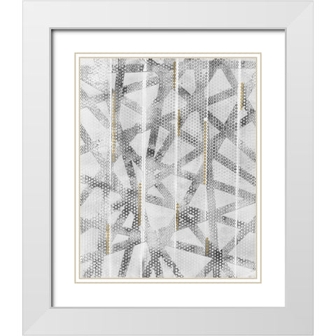 Stippled I White Modern Wood Framed Art Print with Double Matting by Lam, Vanna