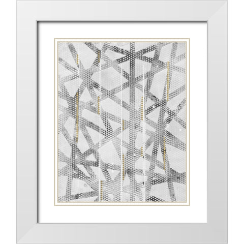 Stippled II White Modern Wood Framed Art Print with Double Matting by Lam, Vanna