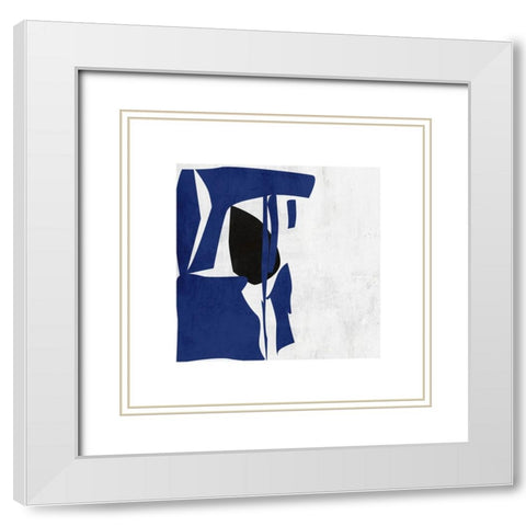 Moon Adrift I White Modern Wood Framed Art Print with Double Matting by Wang, Melissa