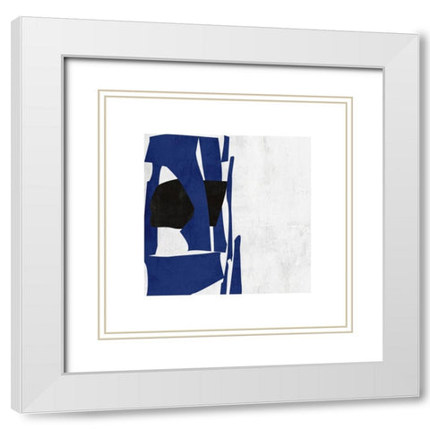 Moon Adrift V White Modern Wood Framed Art Print with Double Matting by Wang, Melissa