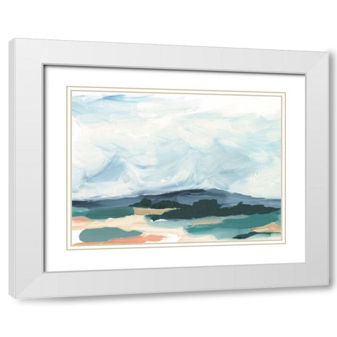 Pastel Vista I White Modern Wood Framed Art Print with Double Matting by Harper, Ethan