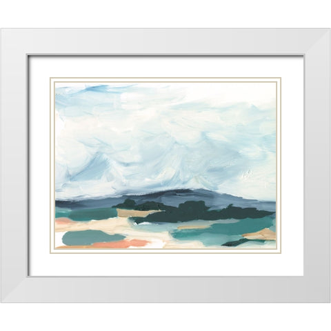 Pastel Vista I White Modern Wood Framed Art Print with Double Matting by Harper, Ethan