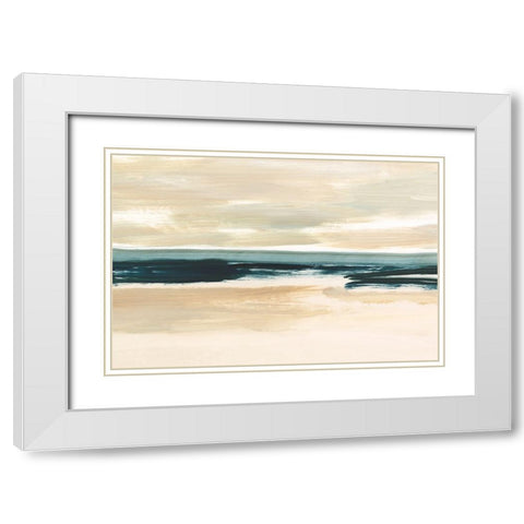 Sand And Sea I White Modern Wood Framed Art Print with Double Matting by Harper, Ethan