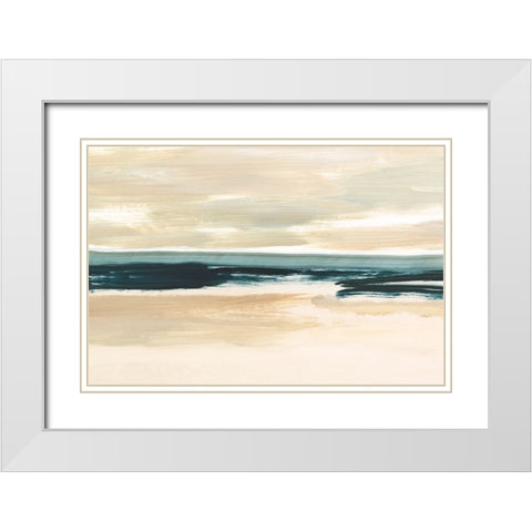Sand And Sea I White Modern Wood Framed Art Print with Double Matting by Harper, Ethan