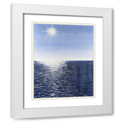 Solar Glitter I White Modern Wood Framed Art Print with Double Matting by Willett, Michael