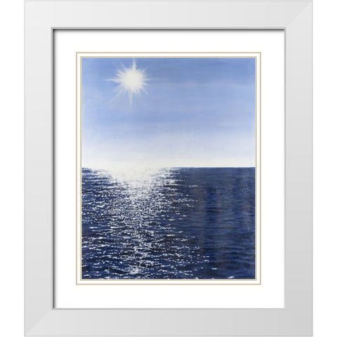 Solar Glitter I White Modern Wood Framed Art Print with Double Matting by Willett, Michael