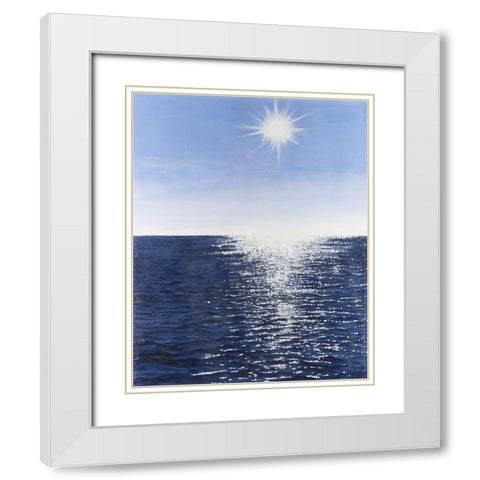 Solar Glitter II White Modern Wood Framed Art Print with Double Matting by Willett, Michael