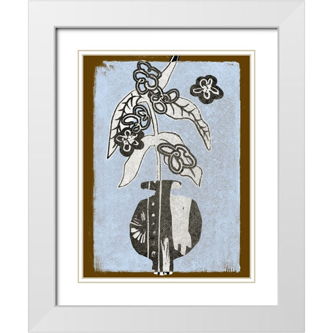 Graphic Flowers in Vase IV White Modern Wood Framed Art Print with Double Matting by Wang, Melissa