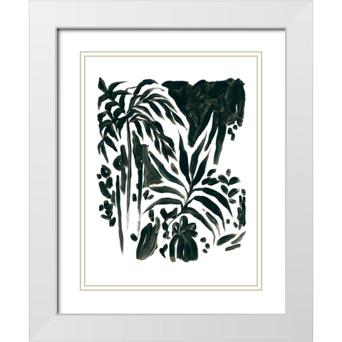 Ink Jungle II White Modern Wood Framed Art Print with Double Matting by Vess, June Erica