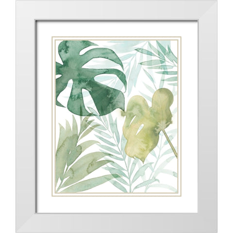 Tropical Whisper I White Modern Wood Framed Art Print with Double Matting by Popp, Grace