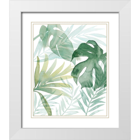 Tropical Whisper II White Modern Wood Framed Art Print with Double Matting by Popp, Grace