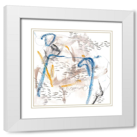 Tiger Tail V White Modern Wood Framed Art Print with Double Matting by Wang, Melissa