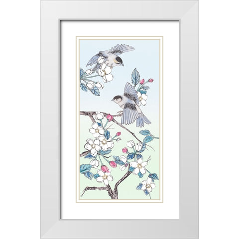 Whispers of Spring V White Modern Wood Framed Art Print with Double Matting by Wang, Melissa