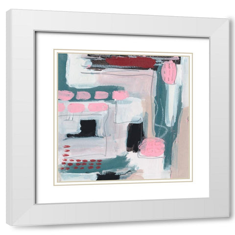 Pink Fantasia IV White Modern Wood Framed Art Print with Double Matting by Wang, Melissa