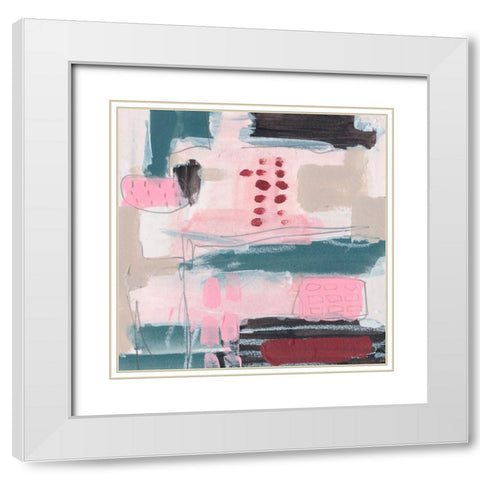 Pink Fantasia V White Modern Wood Framed Art Print with Double Matting by Wang, Melissa