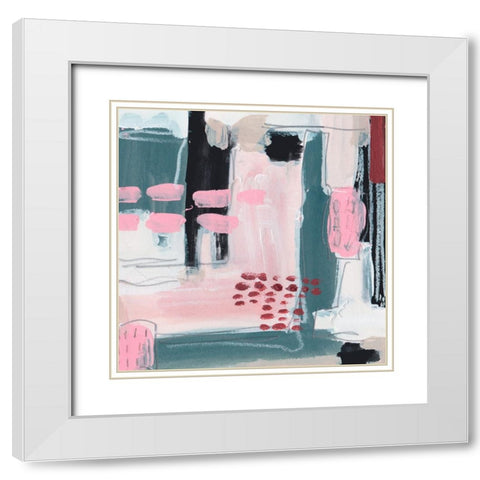 Pink Fantasia VI White Modern Wood Framed Art Print with Double Matting by Wang, Melissa