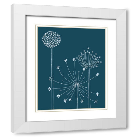 Graphic Alliums I White Modern Wood Framed Art Print with Double Matting by Longley, Alicia