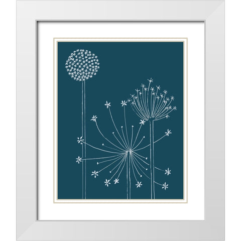 Graphic Alliums I White Modern Wood Framed Art Print with Double Matting by Longley, Alicia