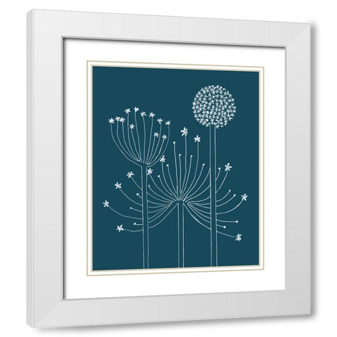 Graphic Alliums II White Modern Wood Framed Art Print with Double Matting by Longley, Alicia