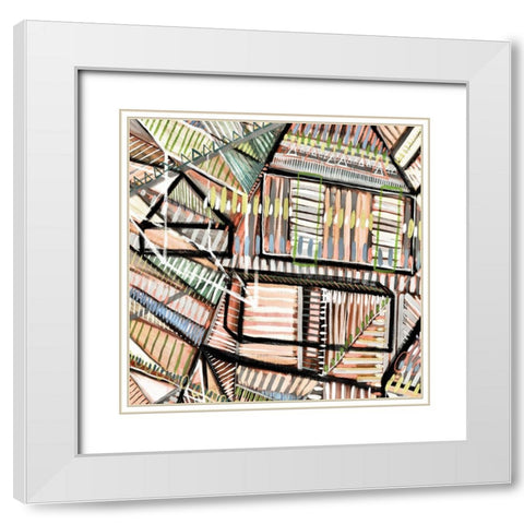 Construct II White Modern Wood Framed Art Print with Double Matting by Galapon, Nikki