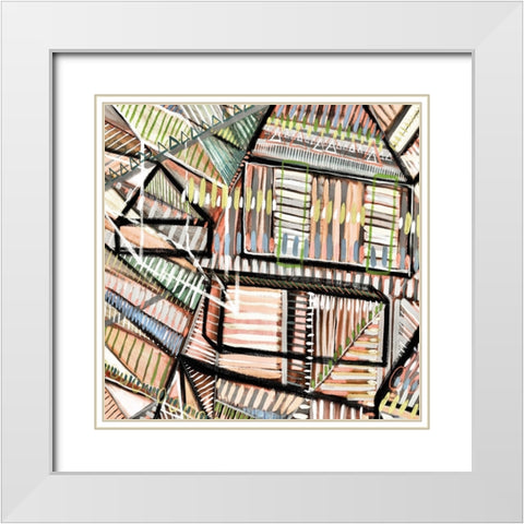 Construct II White Modern Wood Framed Art Print with Double Matting by Galapon, Nikki