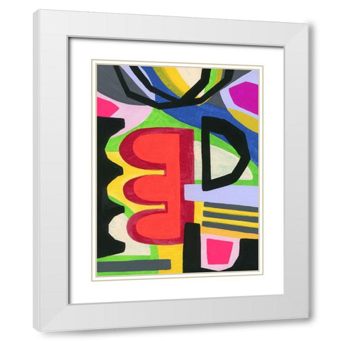 Bold Shape Shift I White Modern Wood Framed Art Print with Double Matting by Galapon, Nikki