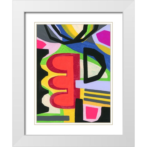 Bold Shape Shift I White Modern Wood Framed Art Print with Double Matting by Galapon, Nikki