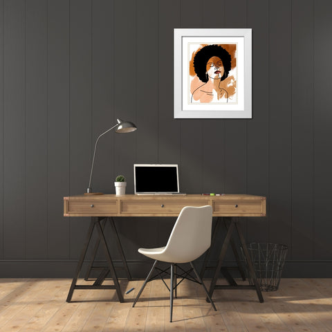 Phenomal Women I White Modern Wood Framed Art Print with Double Matting by Saunders, Alonzo