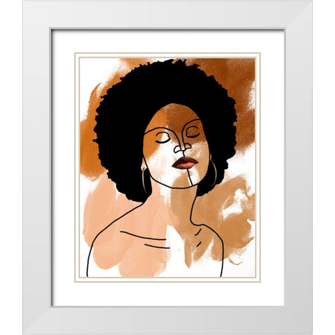 Phenomal Women I White Modern Wood Framed Art Print with Double Matting by Saunders, Alonzo