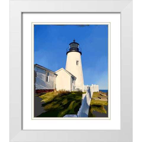 Maine Lighthouses II White Modern Wood Framed Art Print with Double Matting by Kalina, Emily