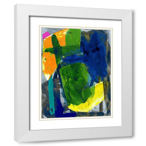 Brights Strokes I White Modern Wood Framed Art Print with Double Matting by Cartissi