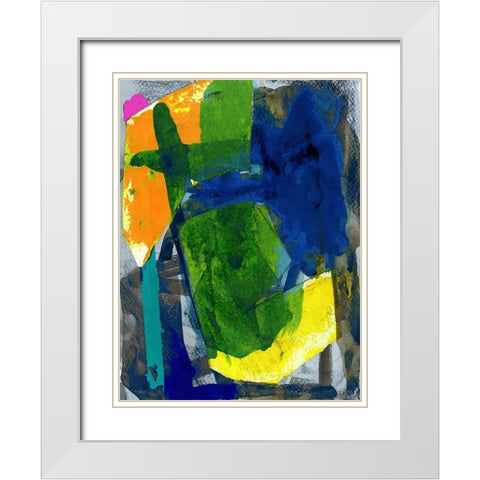 Brights Strokes I White Modern Wood Framed Art Print with Double Matting by Cartissi