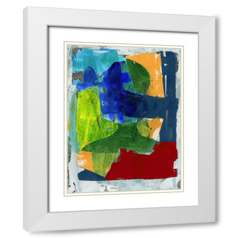 Brights Strokes II White Modern Wood Framed Art Print with Double Matting by Cartissi