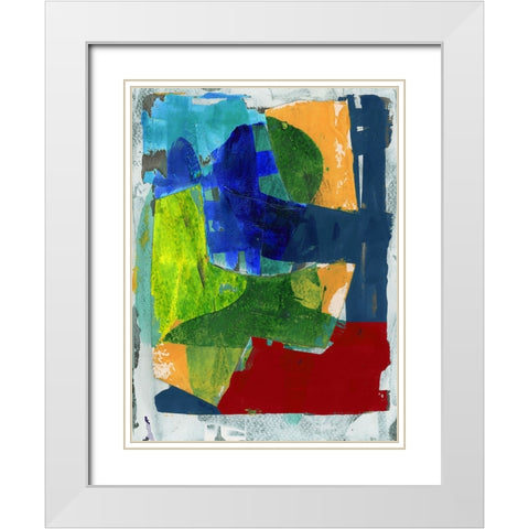 Brights Strokes II White Modern Wood Framed Art Print with Double Matting by Cartissi