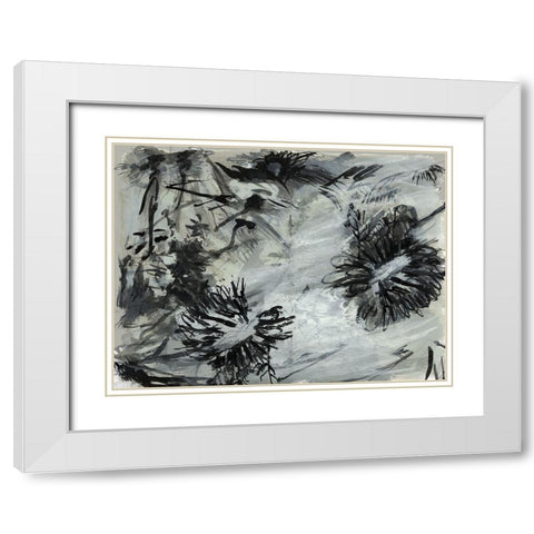 Black And White Chinois I White Modern Wood Framed Art Print with Double Matting by Cartissi