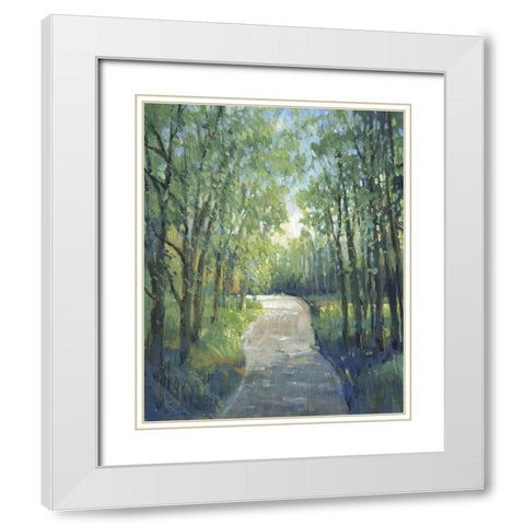 Golden Light Pathways I White Modern Wood Framed Art Print with Double Matting by OToole, Tim