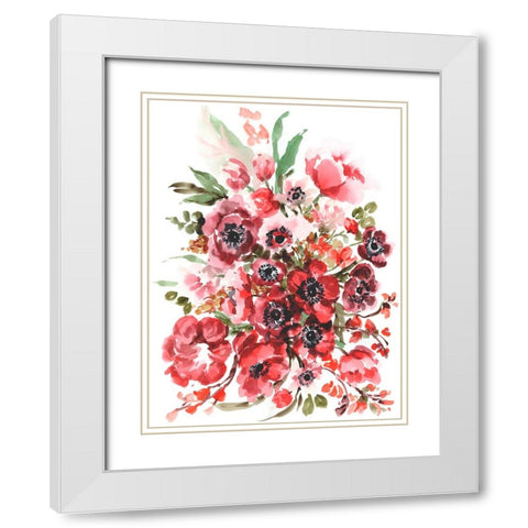 Icelandic Poppies II White Modern Wood Framed Art Print with Double Matting by Zwara, Ania