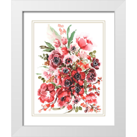 Icelandic Poppies II White Modern Wood Framed Art Print with Double Matting by Zwara, Ania