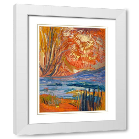 Cadmium Winter Solstice II White Modern Wood Framed Art Print with Double Matting by Fagan, Dorothy