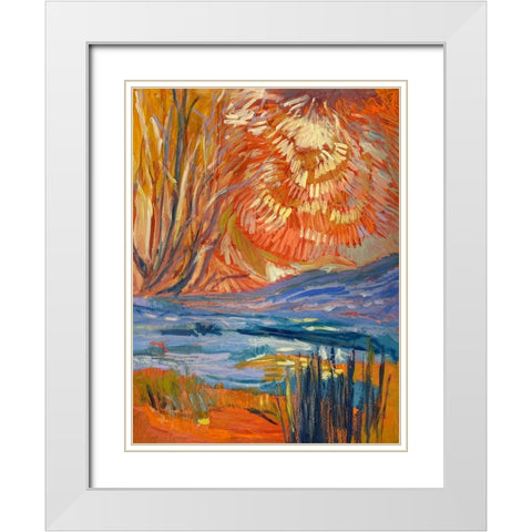 Cadmium Winter Solstice II White Modern Wood Framed Art Print with Double Matting by Fagan, Dorothy