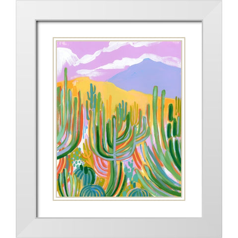 Lavender Desert I White Modern Wood Framed Art Print with Double Matting by Marr, Laura