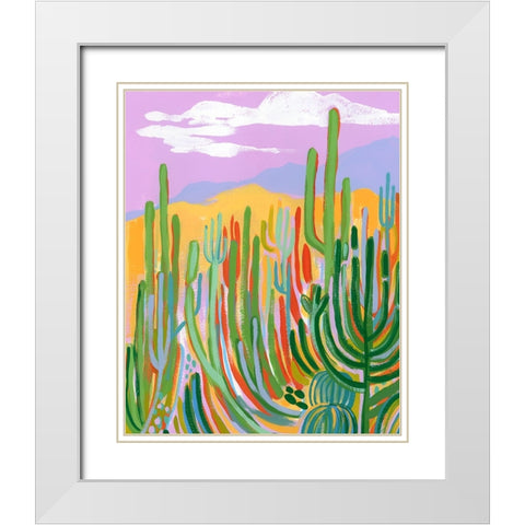 Lavender Desert II White Modern Wood Framed Art Print with Double Matting by Marr, Laura