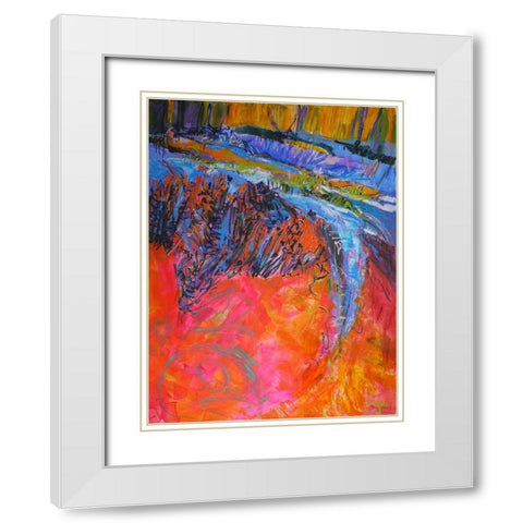 Vibrant Flow I White Modern Wood Framed Art Print with Double Matting by Fagan, Dorothy